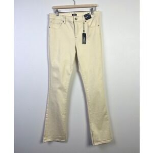EXPRESS Skyscraper Mid Rise Flare Leg Jeans Women's Size 12R‎ Beige NWT